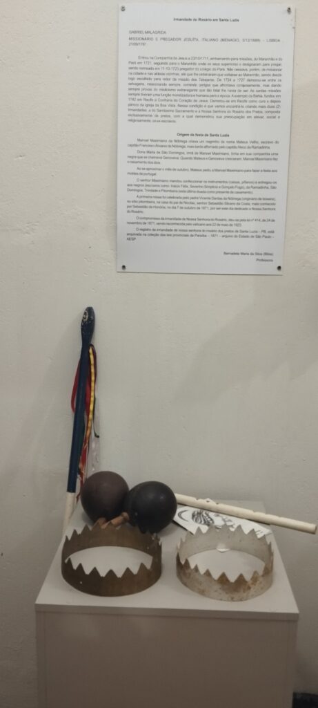 Sala dedicada ao Quilombo do Talhado e a Irmandade do Rosário de Nossa Senhora dos Pretos.